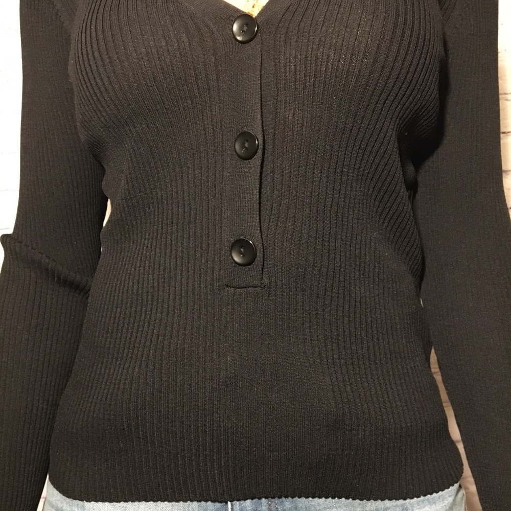 Long Sleeve Half Button Up Top